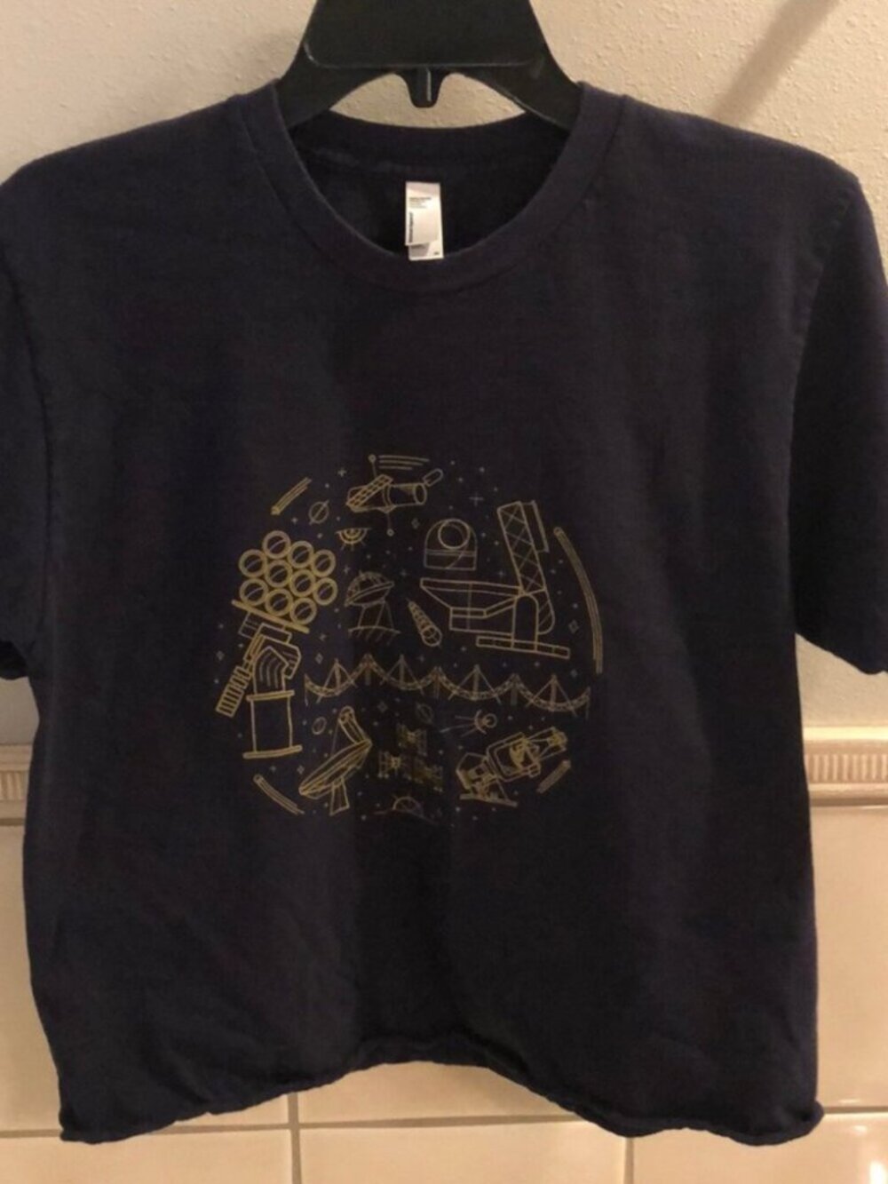 Vintage American Apparel cotton astronomy astrophysics cosmos boxy crop t-shirt